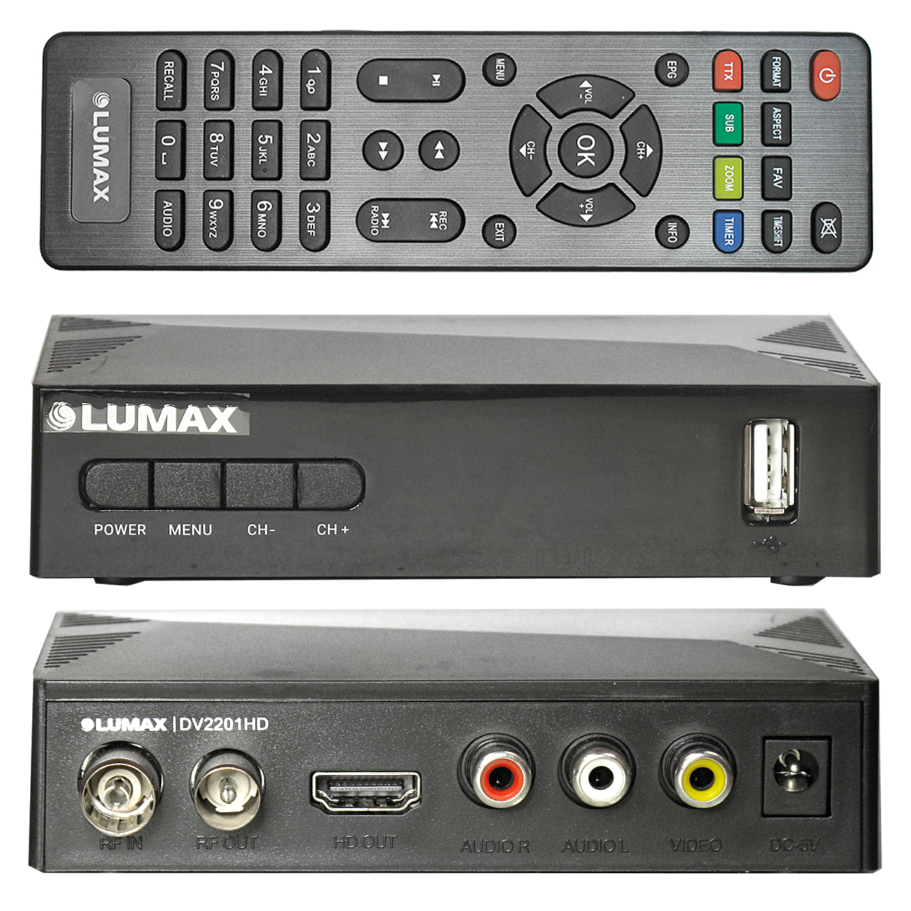 Ресивер LUMAX DV-2201 HD (DVB-T2, DVB-C, Wi-Fi)