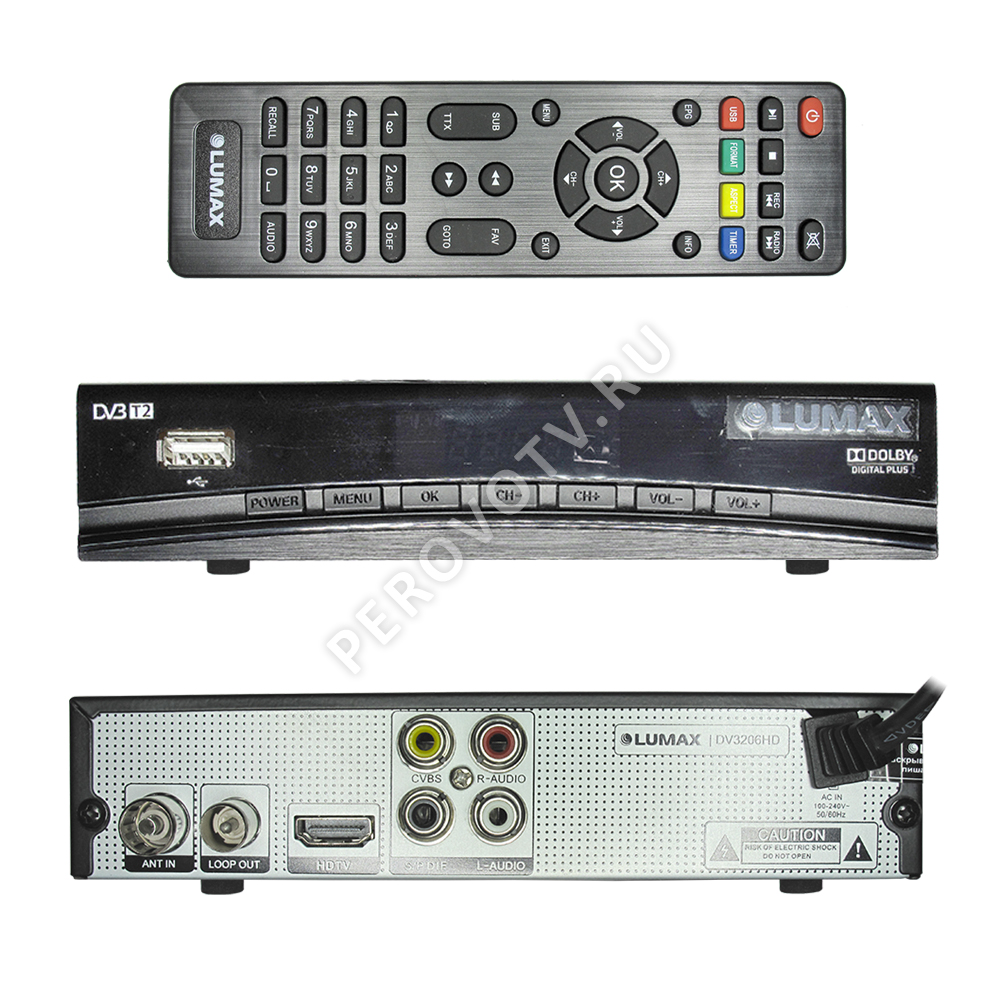 Ресивер LUMAX DV-3206 HD  (DVB-T2, DVB-C, Wi-Fi)