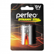 Батарейка 9V Perfeo 6F22/1BL Dynamic Zinc, солевая, блистер