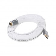 Кабель HDMI 19M/M AOpen-QUST 1.4V + 3D/Ethernet, 3.0 м (белый, плоский)